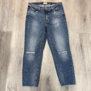 Cambio Jeans Womens 12 Blue Vintage Edition Klara Slim Distressed Premium